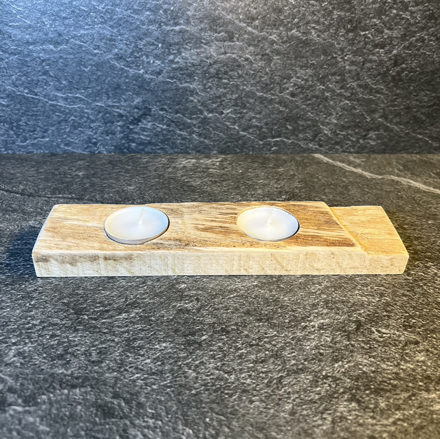 Teelichthalter mit Baumkante 