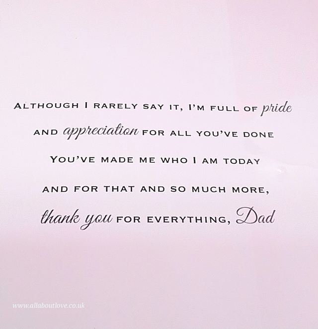 Dad Birthday Card Modern Design Sentiment Words.