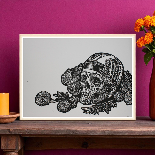 Linogravure Crane en sucre &quot;Ilnamiqui&quot;