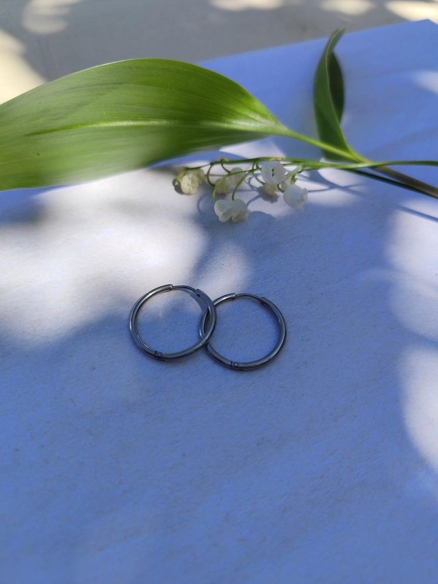 Créoles rondes argentées 24mm