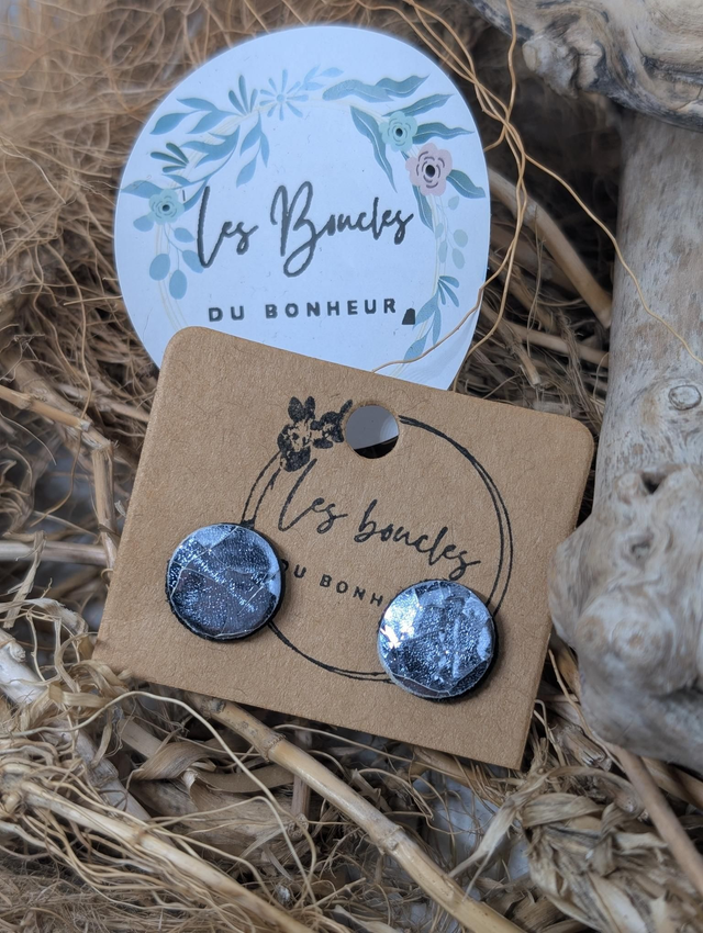 Boucles d&#039;oreilles puces argenté pu040