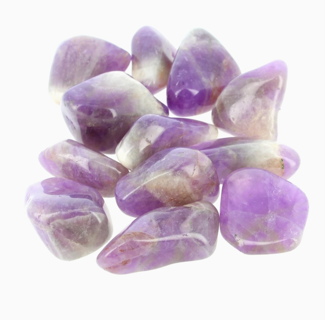 Pierre roulée Améthyste Chevron EXTRA 3 - 4 cm