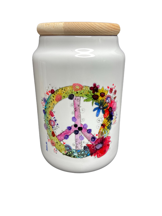 Keramikdose "Peace - Love, Peace & Happiness"