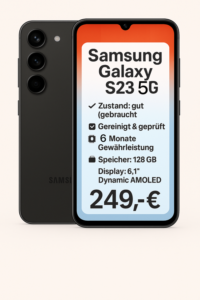 Samsung Galaxy S23 5G – 128GB Schwarz