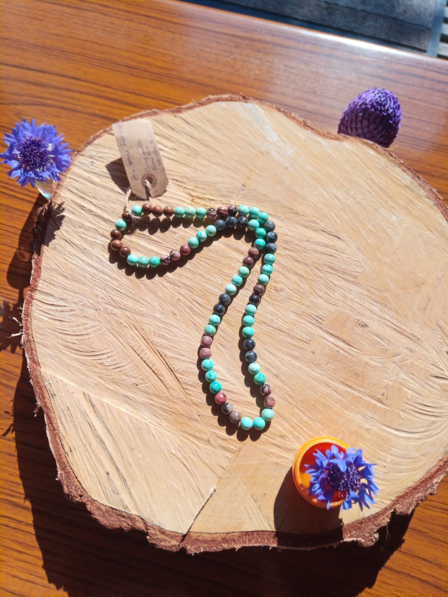 Collier perles cristaux véritables