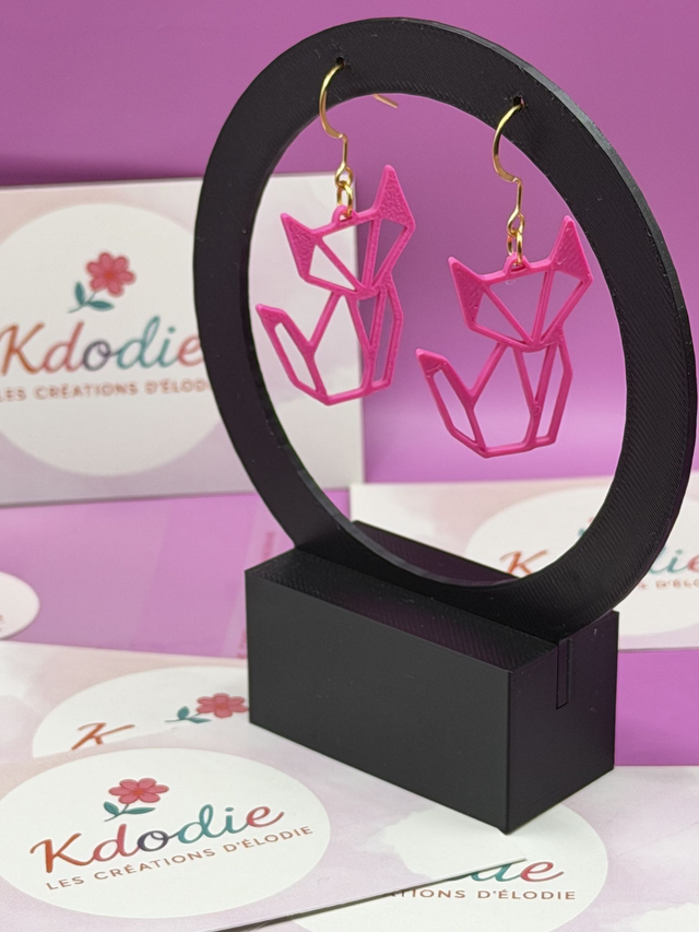 Boucles d'oreilles Renard - Crochet simple couleur dorée