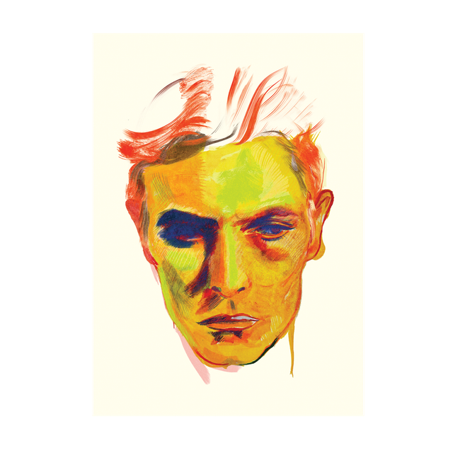 A3 Print - David Bowie in Multi Colour