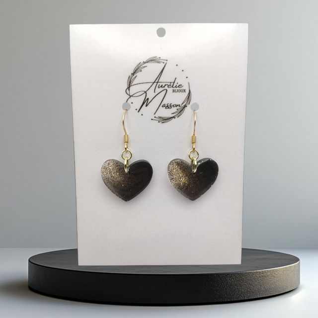 Boucles d'oreilles "Black Heart"