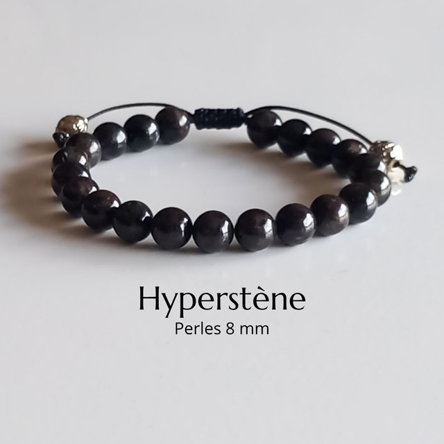 Bracelet ajustable en Hypersthène