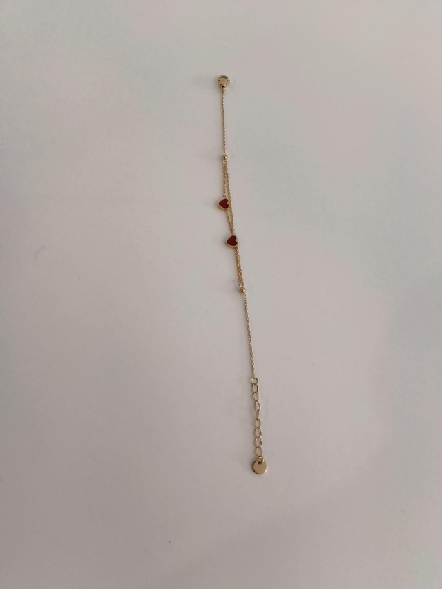 Rode hartjes goudkleurig