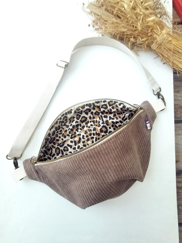 Banane LOUISE velour taupe 