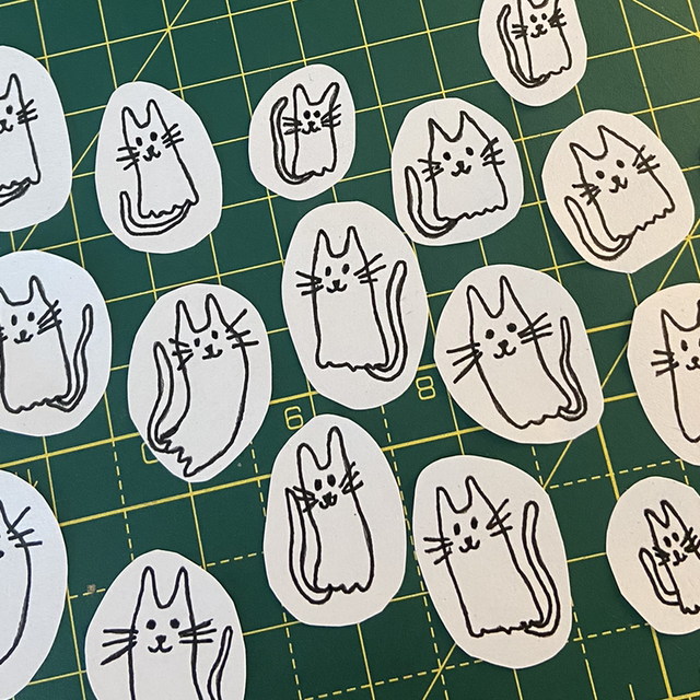 Cat ghost sticker pack