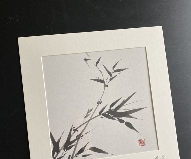 Original hand made bamboo painting Window Mount,19cm*19m