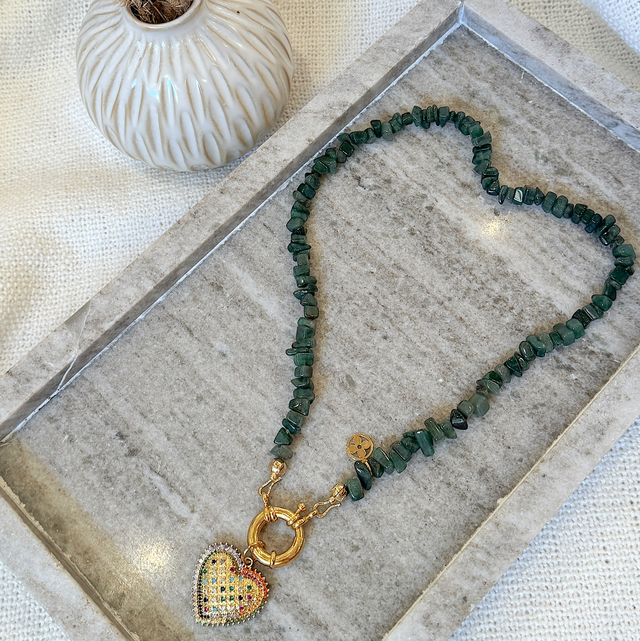 STELLA Grüne Jade Amulett “Big Heart”