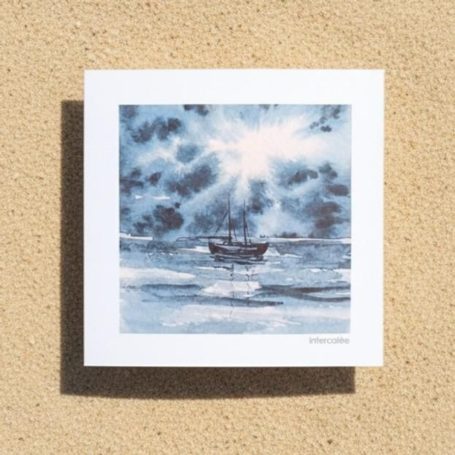 Aquarelle mini - Anse à l&#039; âne - reproduction