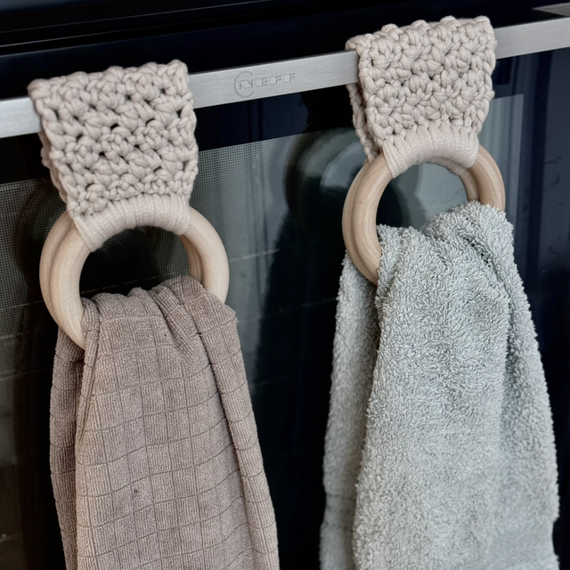 Crochet towel holders
