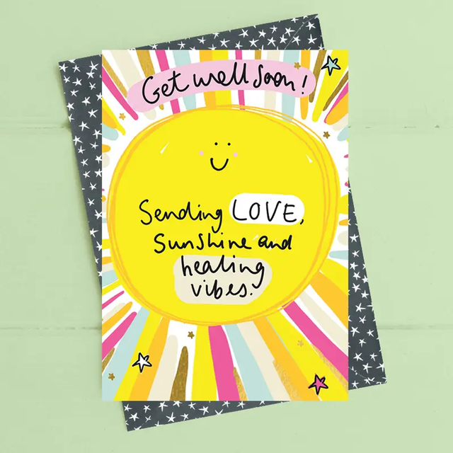 Get Well Soon - Healing Vibes - Greetings Card