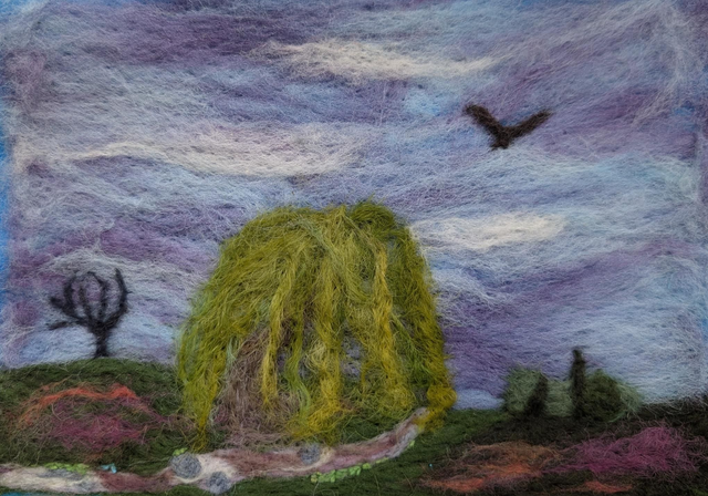 Willow Bank Framed Needle Felted Picture 
