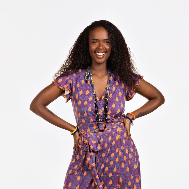 Oxum robe portefeuille imprimé Caju Mur 