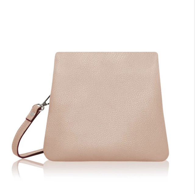 Smoke Rose Italian Leather Handbag with Shoulder Strap