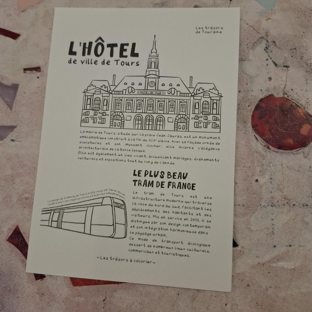 Lale-30 coloriage carte A6 Hôtel de ville