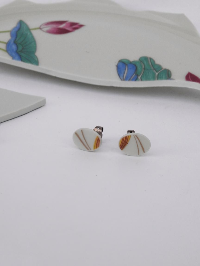 Boucles d'oreilles - porcelaine Charles Field Haviland - modèle Lotus no.6