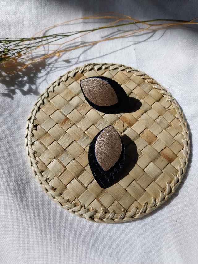 Boucles d'oreilles en matière végétale de céréales 