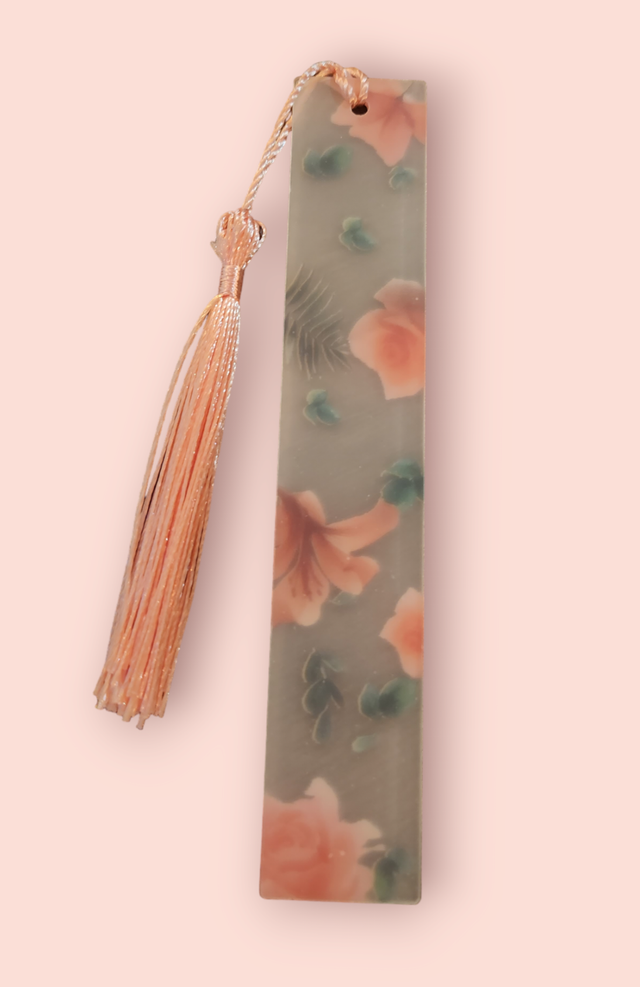 Peach Tassel Flower Power Bookmark