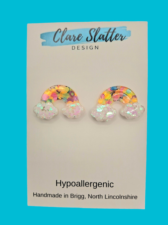 Rainbow stud earrings