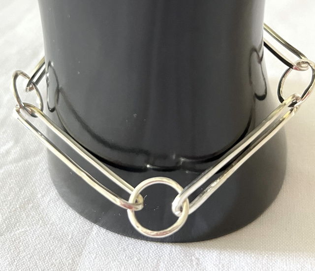 Recycled Silver Geometric Link Bracelet