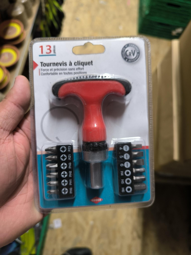 TOURNEVIS A CLIQUET 13 PIECES