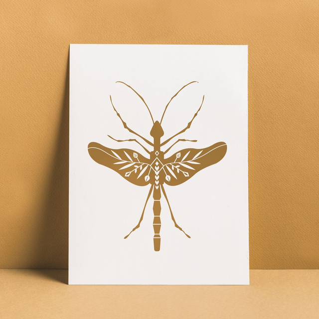 AFFICHE LIBELLULE DORÉE