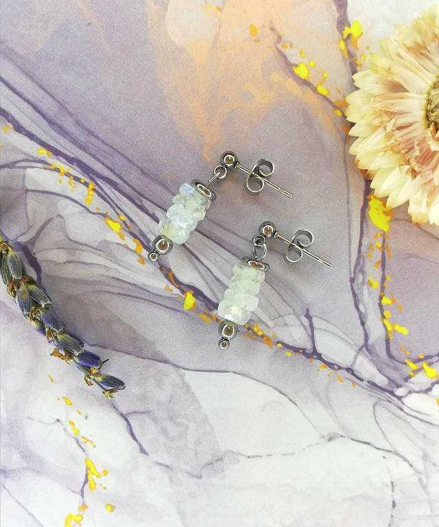 Boucles d&#039;oreilles pierre de lune