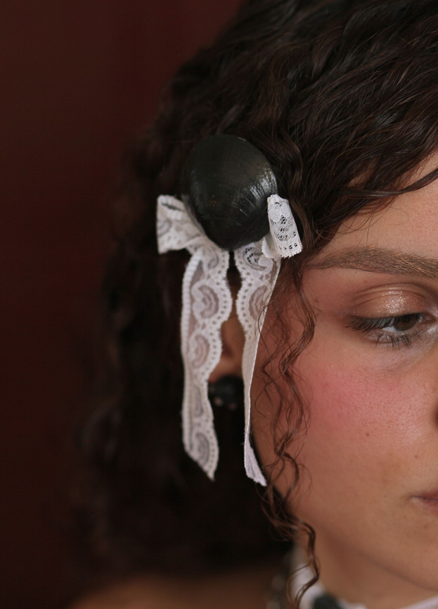 &#039;almond lace&#039; hairclip