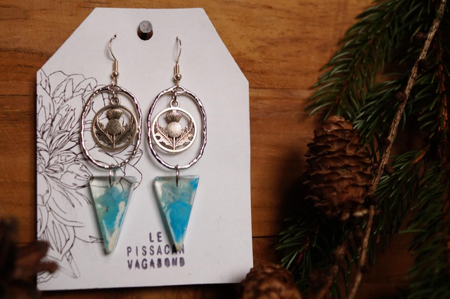 Boucles d'oreilles - Ecosse - Bleu glacial