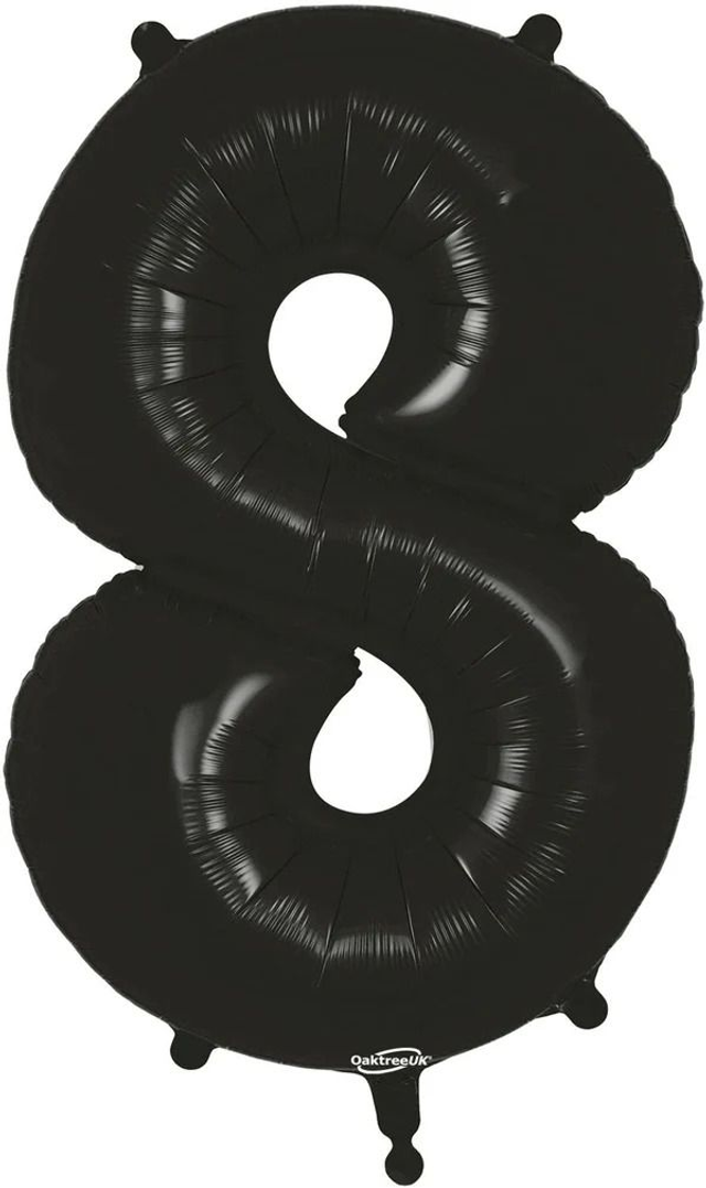 34" NUMBER 8 BLACK FOIL