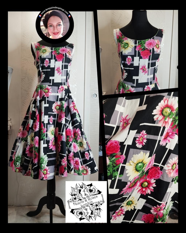 Robe Hearts & Roses Damier Floral T44/46