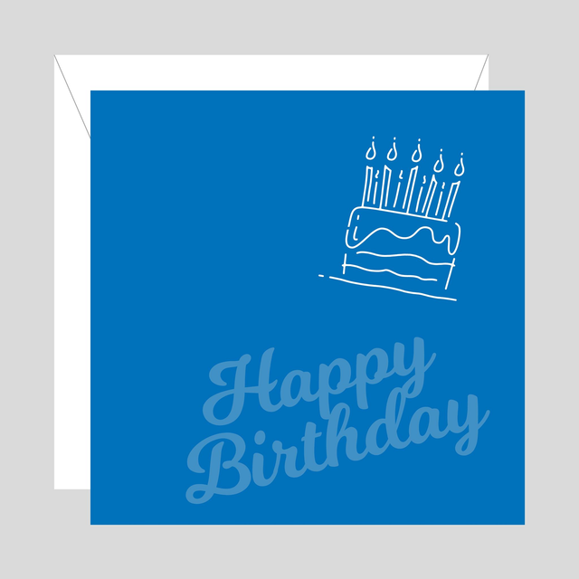 Karte quadratisch "Happy Birthday" Torte