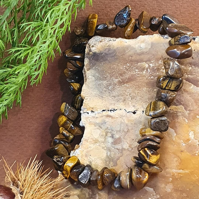 Bracelet en chips d'œil de tigre 