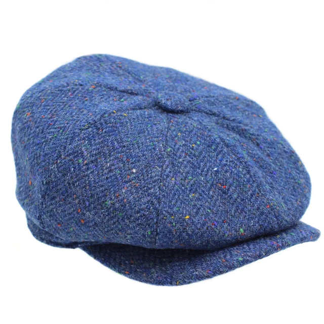 Irish Tweed Newsboy Cap - Dark Blue by Heather Hats