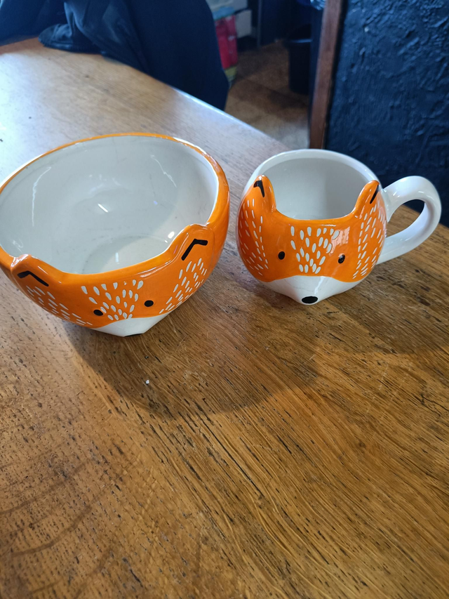 Ensemble tasse et bol renard