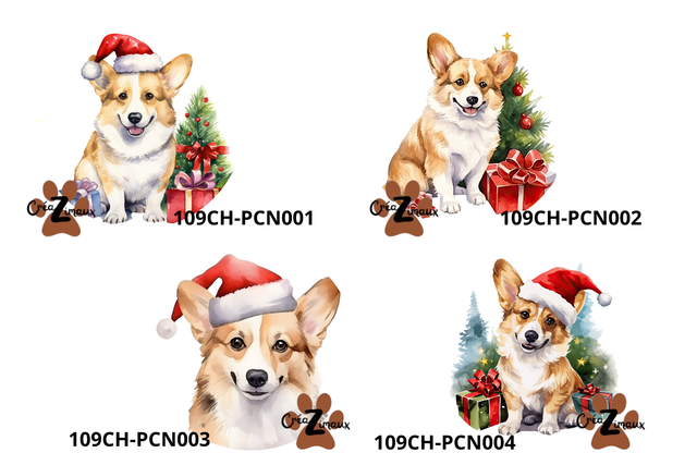 Porte clé Corgi modèle Noël
