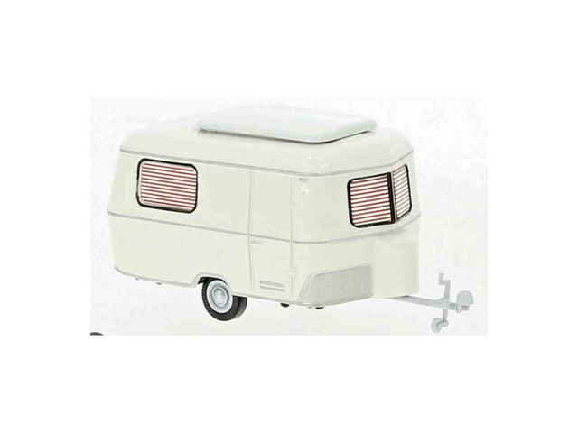 Caravane Eriba ivoire stores rouges roulante (Brekina 55814) SAI 2697 H0