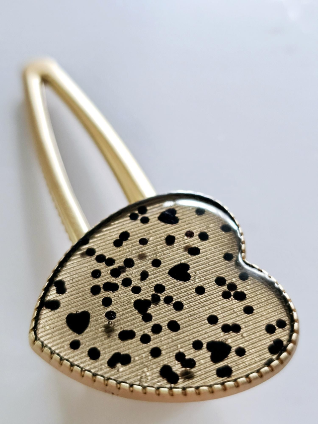 BARRETTE PETITS COEURS NOIRS