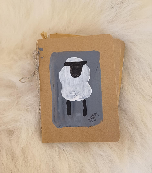 Handpainted sheep notelets
