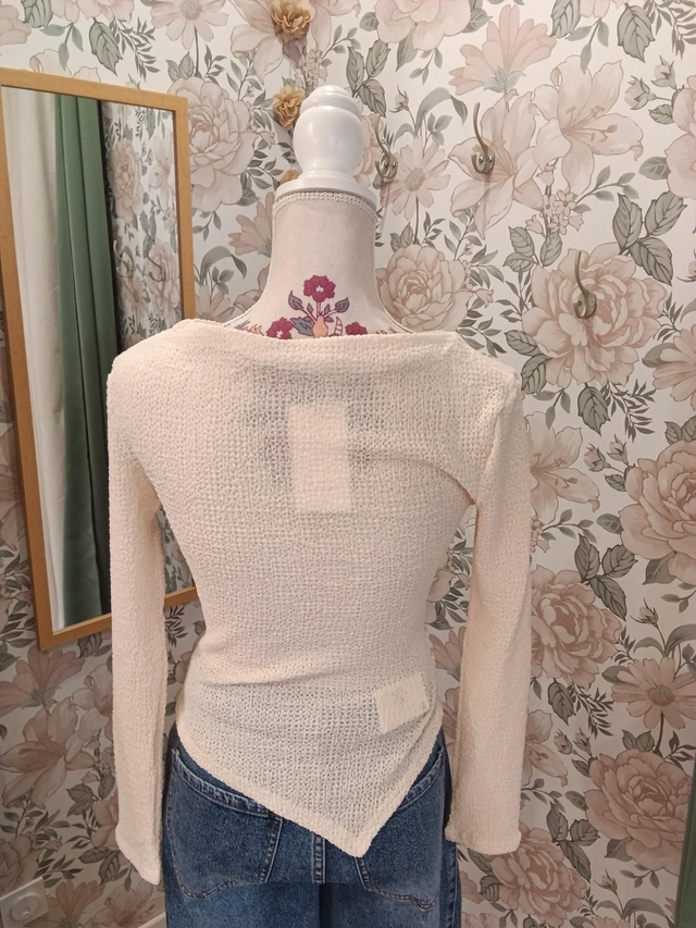Top asymétrique crème -4983