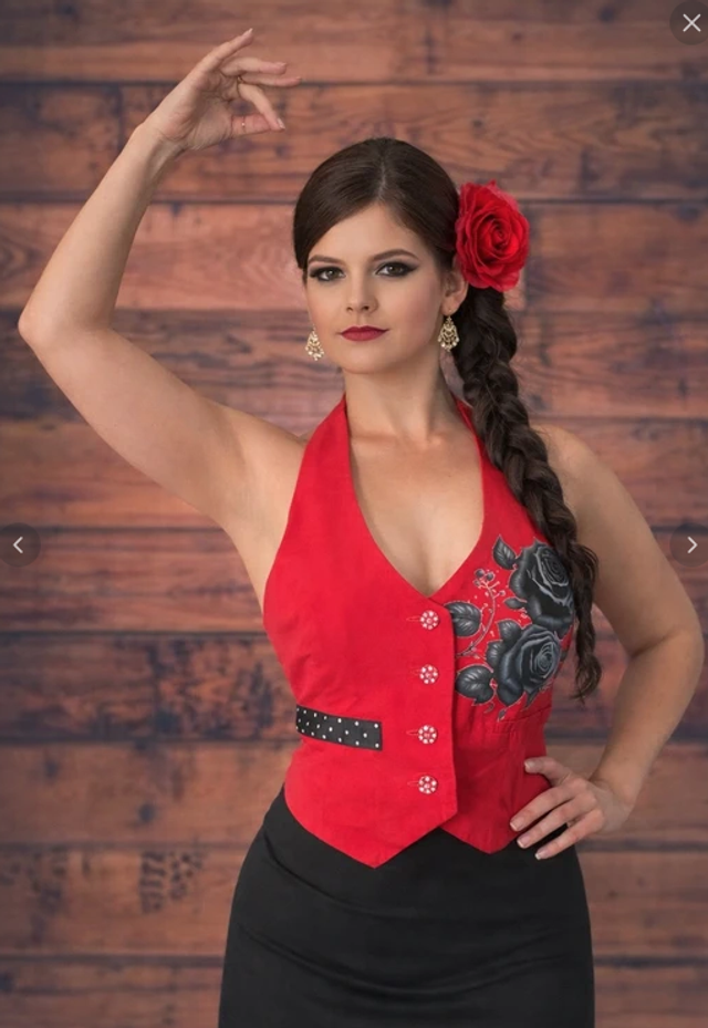 521 Taille M Gilet Dos nu Fleur trasfert 