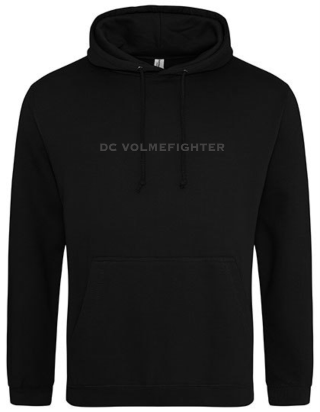 All Black College Hoodie bestickt mit Schriftzug