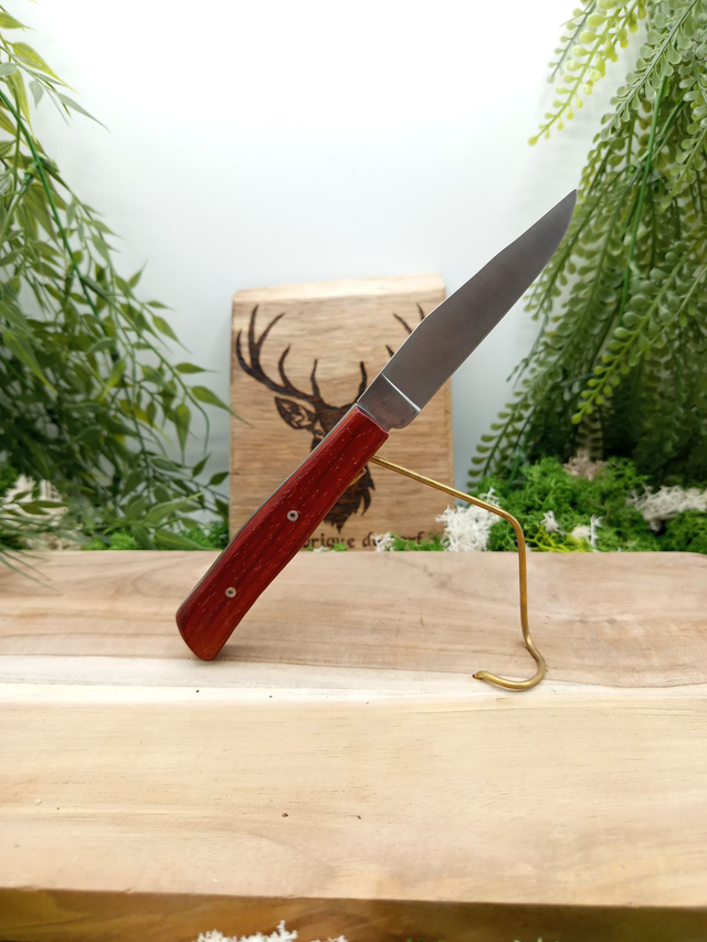 Couteau pliant type alpin – Acier inox 12C27 &amp; bois padouk | La Fabrique du Cerf