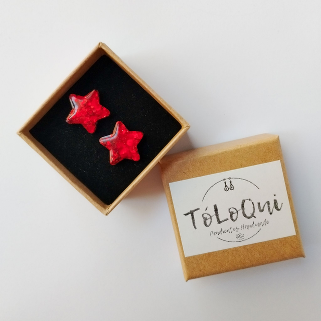 Pendientes Estrellas Rojas 